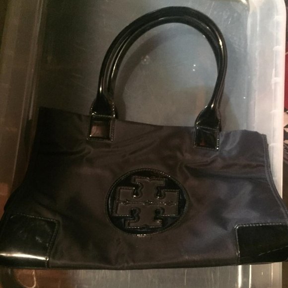 Tory Burch Small Ella Tote Black Nylon - Picture 1 of 2
